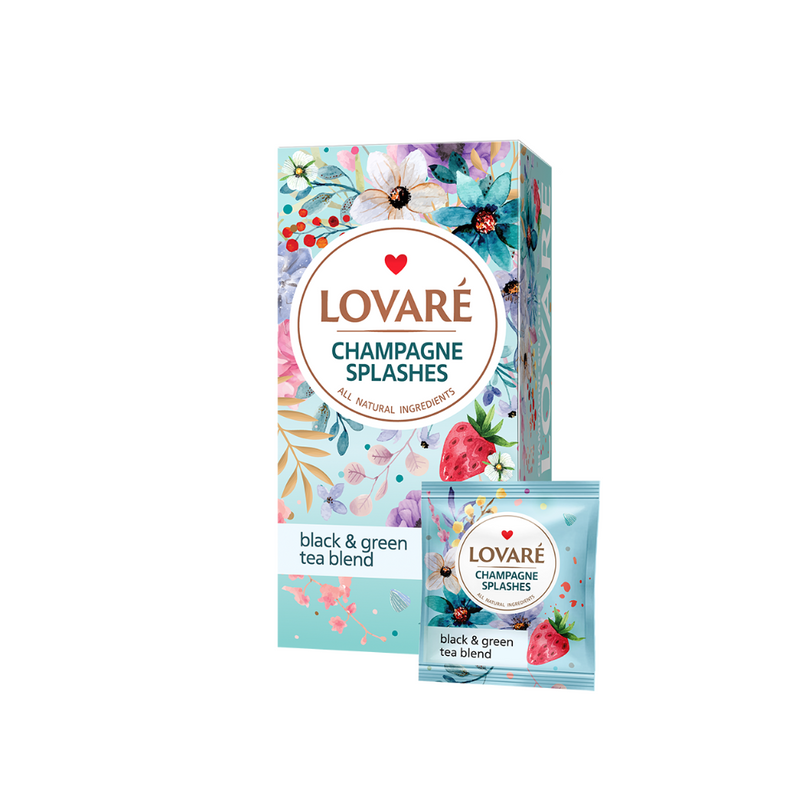 Black & Green Splashes Of Champagne Lovare 24 tea bags