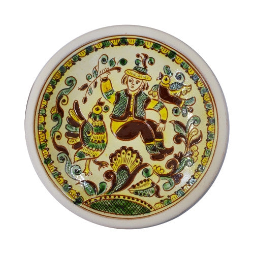 Ceramic Handmade Plate with a Hutsul Ornament