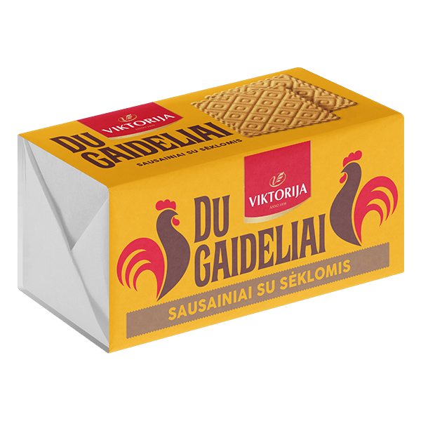 Du Gaideliai Biscuits with Seeds Viktorija 180g