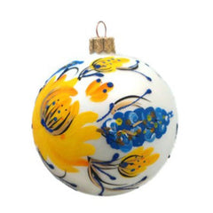 White Handmade Glass Christmas Tree Ball