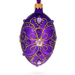 Purple Handmade Glass Christmas Tree Egg