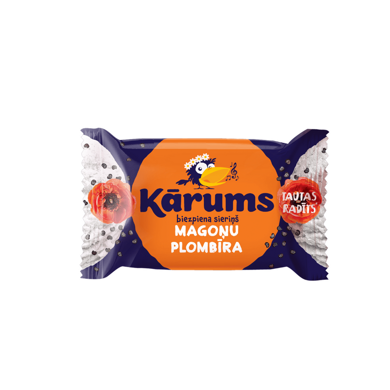 Glazed Curd Cheese Bar Poppy Seeds Karums 45g