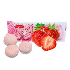 Marshmallow Strawberry Alb-Clasic Bucuria 195g