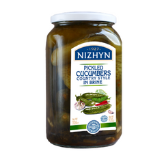 Pickled Cucumbers Country Style in Brine Nizhyn 920g