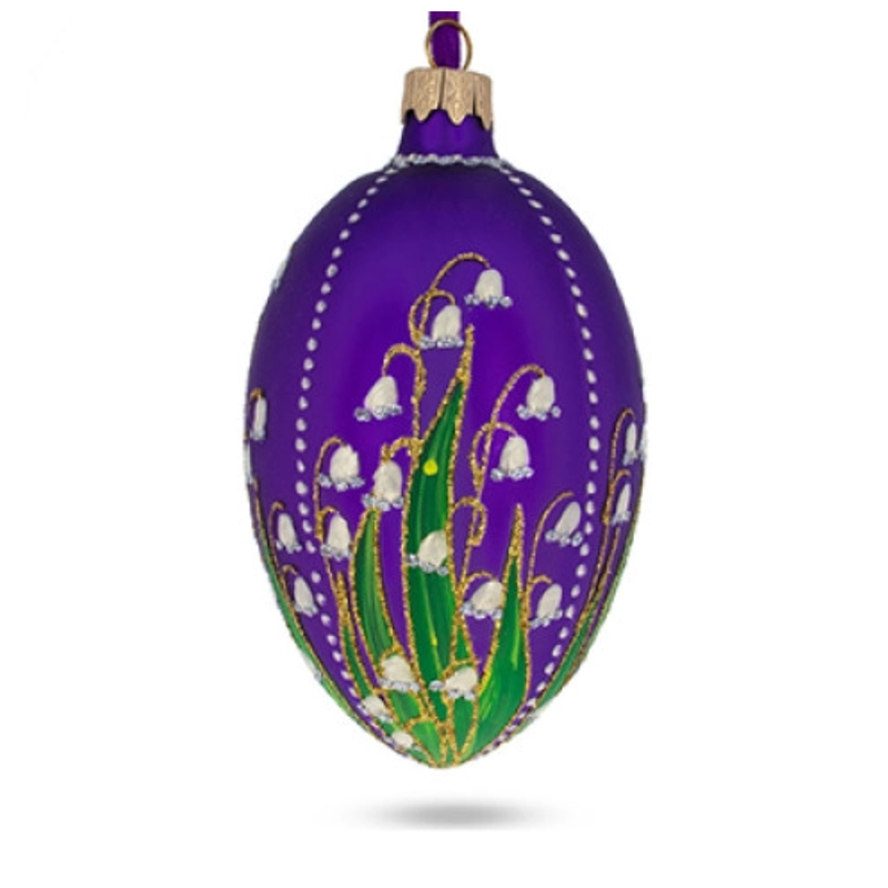 Purple Handmade Glass Christmas Tree Egg