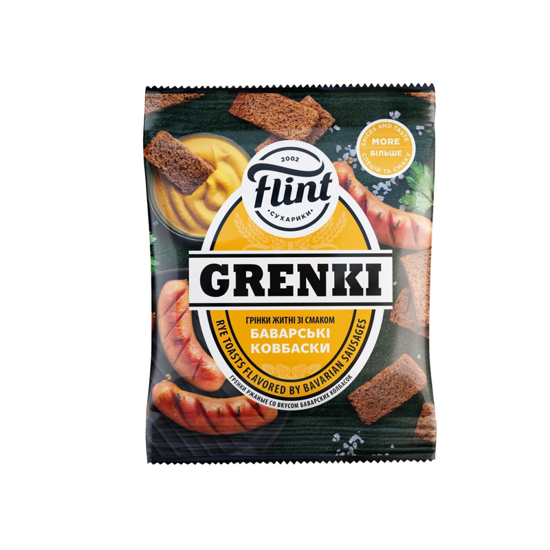 Rye Croutons Bavarian Sausages Grenki Flint 70g