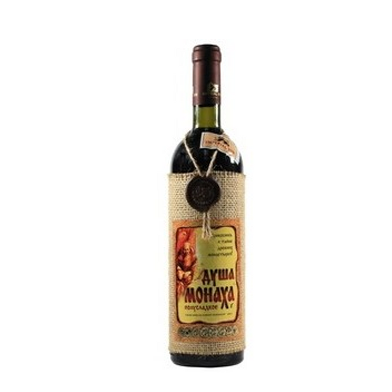 Red Wine Medium Sweet Dusha Monaha, Yellow Label 12.5% Alc. 0.75L