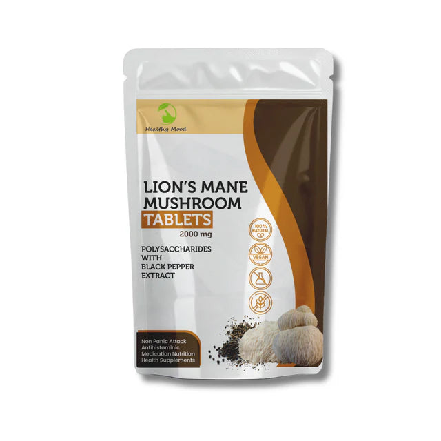 Lion’s Mane Mushroom with Black Pepper 30 Tablets Healthy Mood