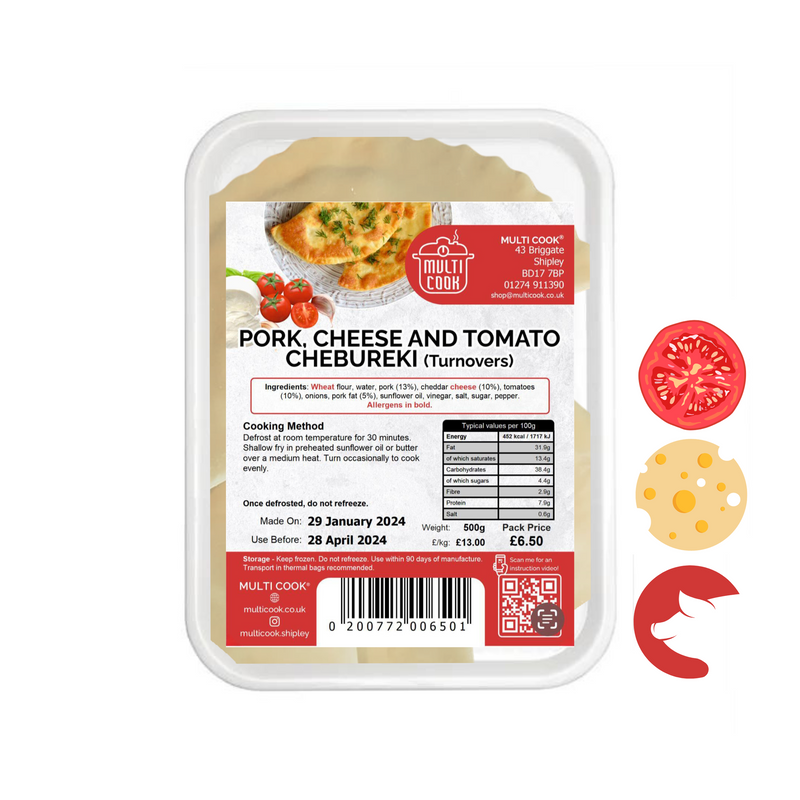 Pork Cheese & Tomato Chebureki Multi Cook ~500g