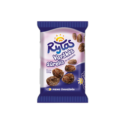 Curd Cheese Bar with Raisins Rytas 100g